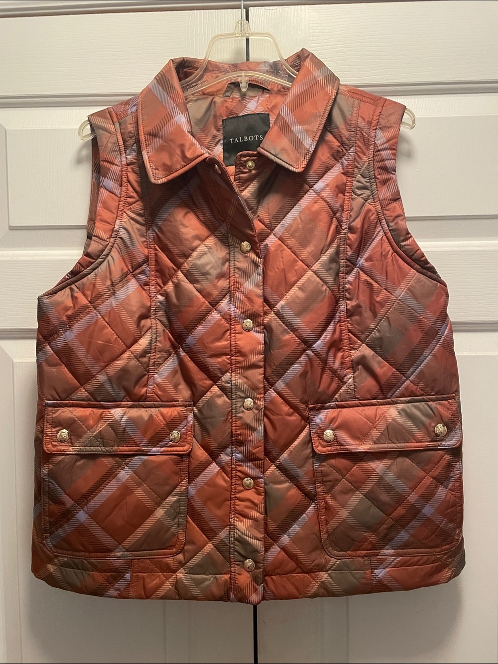 NWT Talbots Quilted Vest in Kellynch Plaid